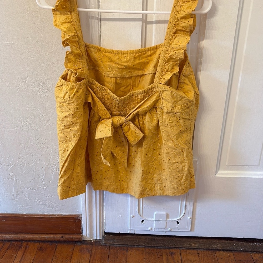 Yellow Ruffle Strap Top - Picture 2 of 3